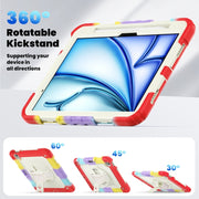 For iPad Air 11 2024 Silicone + PC Tablet Protective Case(Rainbow Red)
