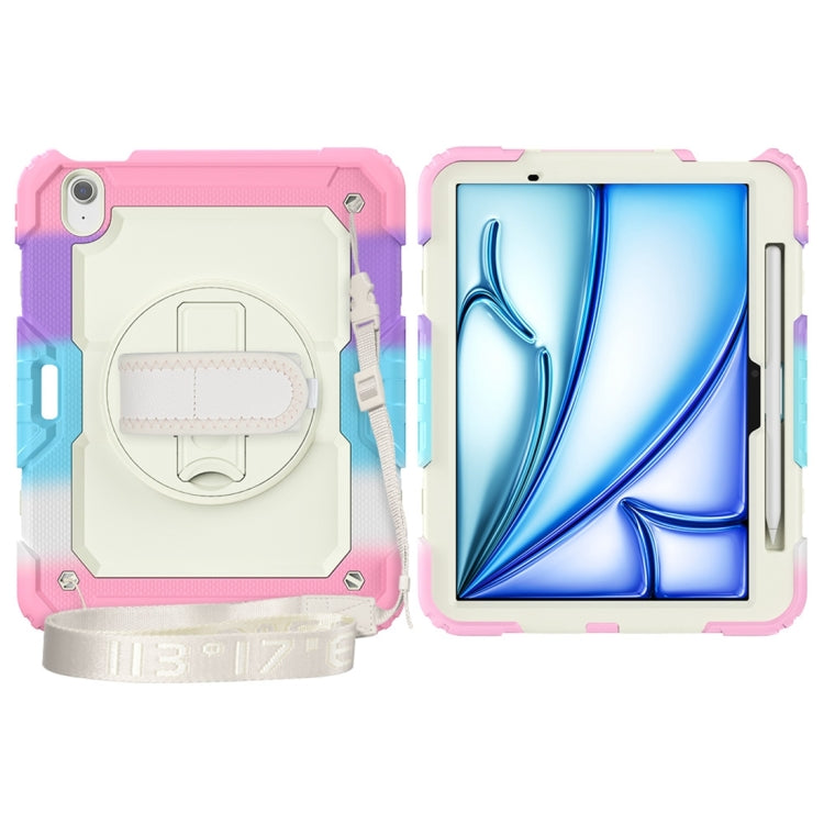 For iPad Air 11 2024 / Air 11 2025 Silicone Hybrid PC Tablet Protective Case(Rainbow Pink)