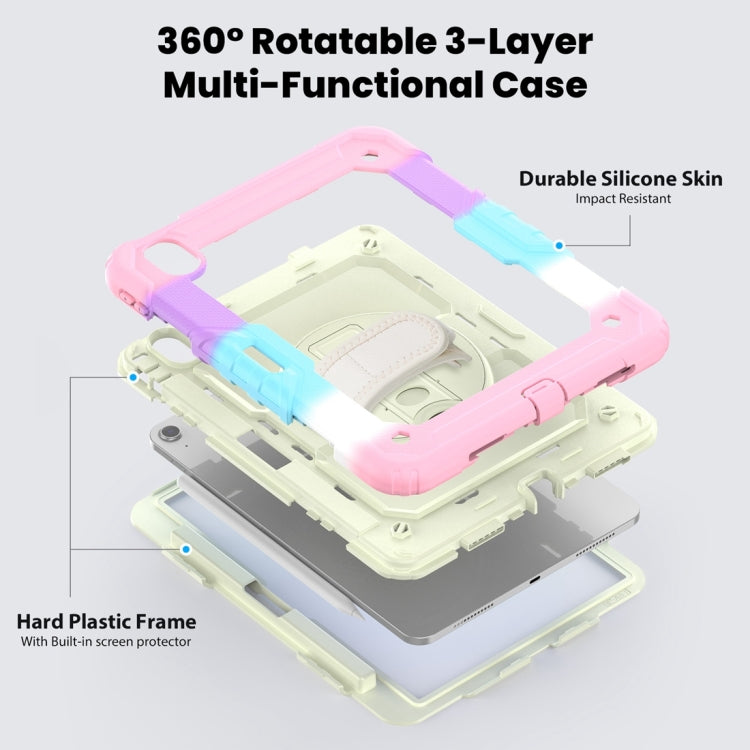 For iPad Air 11 2024 / Air 11 2025 Silicone Hybrid PC Tablet Protective Case(Rainbow Pink)