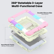 For iPad Air 11 2024 / Air 11 2025 Silicone Hybrid PC Tablet Protective Case(Rainbow Pink)