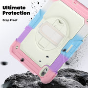 For iPad Air 11 2024 / Air 11 2025 Silicone Hybrid PC Tablet Protective Case(Rainbow Pink)