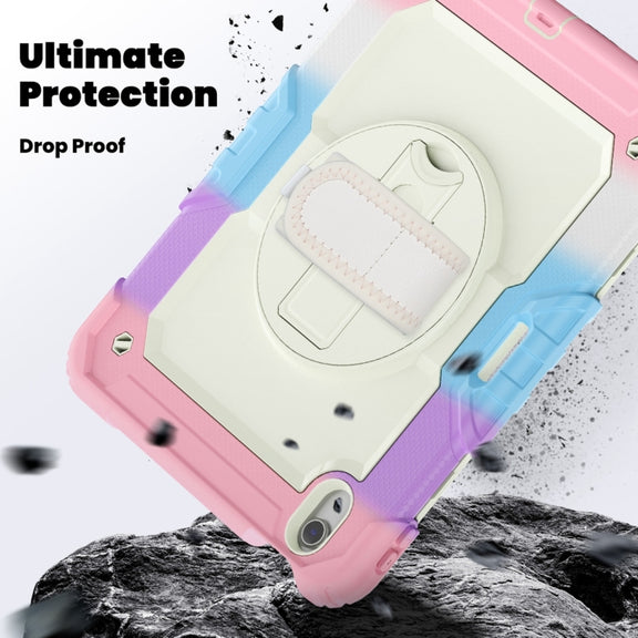 For iPad Air 11 2024 / Air 11 2025 Silicone Hybrid PC Tablet Protective Case(Rainbow Pink)