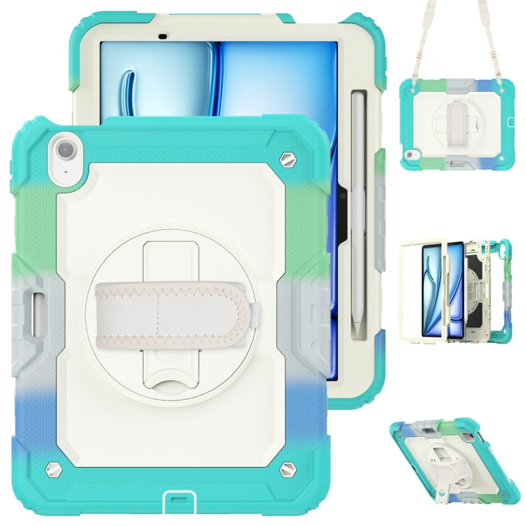 For iPad Air 11 2024 / Air 11 2025 Silicone Hybrid PC Tablet Protective Case(Rainbow Blue)