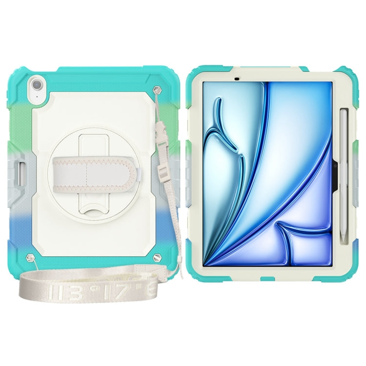 For iPad Air 11 2024 / Air 11 2025 Silicone Hybrid PC Tablet Protective Case(Rainbow Blue)