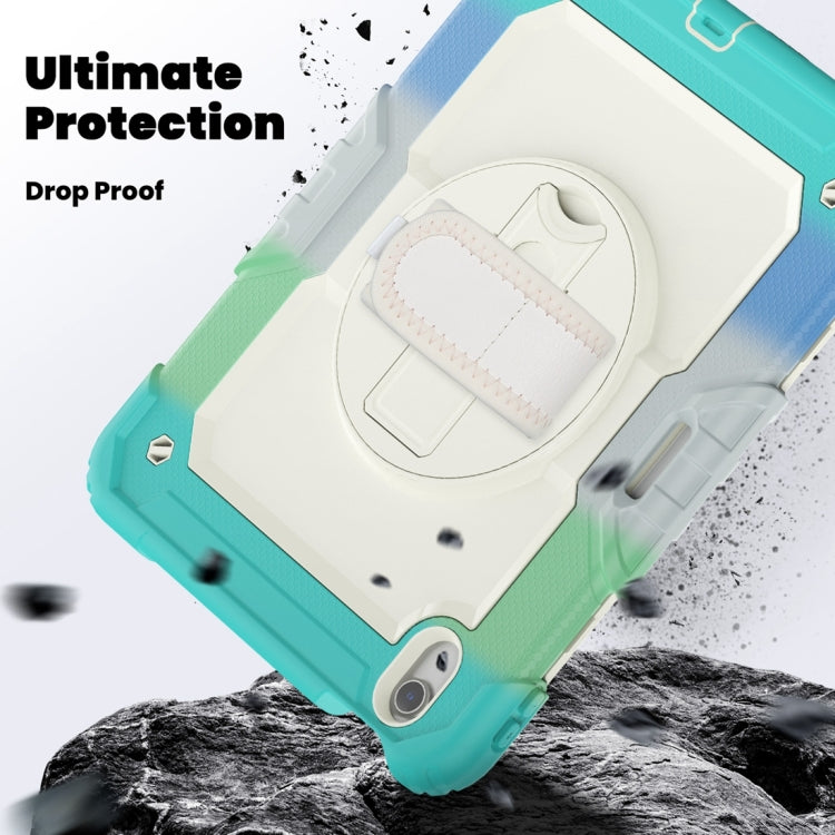 For iPad Air 11 2024 / Air 11 2025 Silicone Hybrid PC Tablet Protective Case(Rainbow Blue)