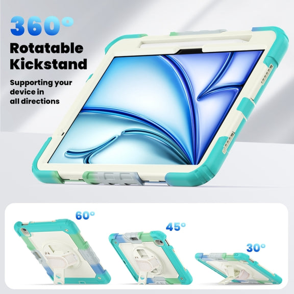 For iPad Air 11 2024 / Air 11 2025 Silicone Hybrid PC Tablet Protective Case(Rainbow Blue)