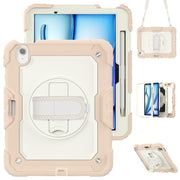 For iPad Air 11 2024 / Air 11 2025 Silicone Hybrid PC Tablet Protective Case(Cream+Rose Gold)