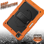 For iPad Pro 13 2024 Silicone Hybrid PC Tablet Protective Case(Orange+Black)