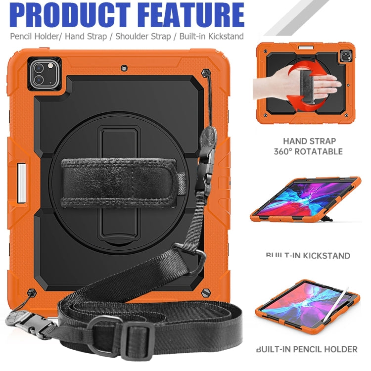 For iPad Pro 13 2024 Silicone Hybrid PC Tablet Protective Case(Orange+Black)