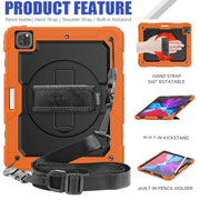For iPad Pro 13 2024 Silicone Hybrid PC Tablet Protective Case(Orange+Black)