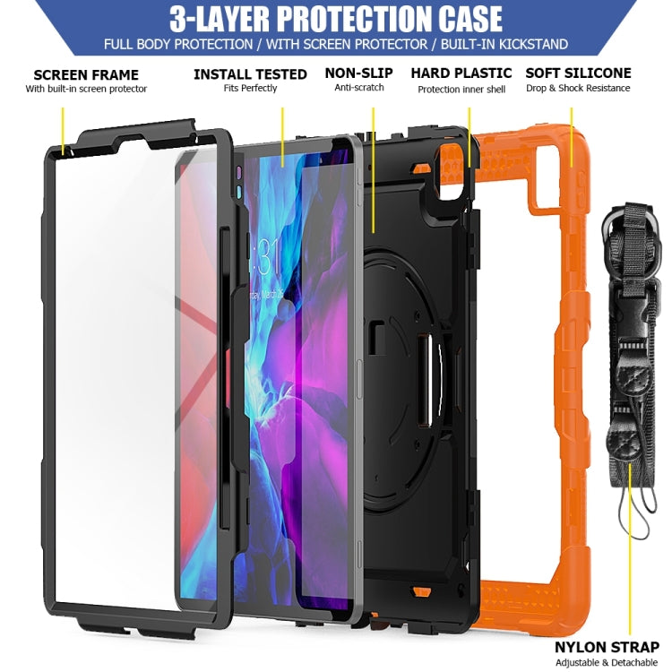 For iPad Pro 13 2024 Silicone Hybrid PC Tablet Protective Case(Orange+Black)