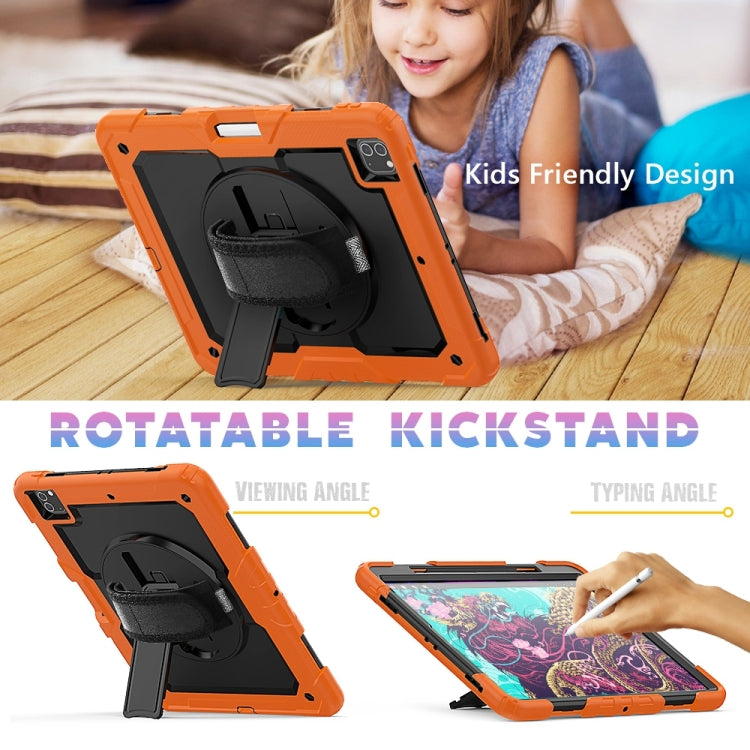 For iPad Pro 13 2024 Silicone Hybrid PC Tablet Protective Case(Orange+Black)