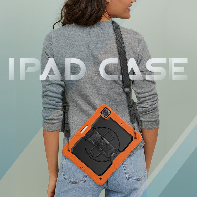 For iPad Pro 13 2024 Silicone Hybrid PC Tablet Protective Case(Orange+Black)