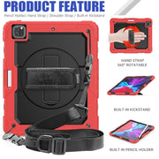 For iPad Pro 13 2024 Silicone + PC Tablet Protective Case(Red+Black)