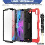 For iPad Pro 13 2024 Silicone + PC Tablet Protective Case(Red+Black)