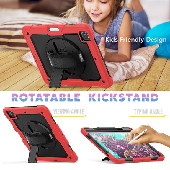 For iPad Pro 13 2024 Silicone + PC Tablet Protective Case(Red+Black)
