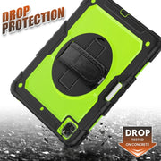 For iPad Pro 13 2024 Silicone + PC Tablet Protective Case(Yellow Green+Black)