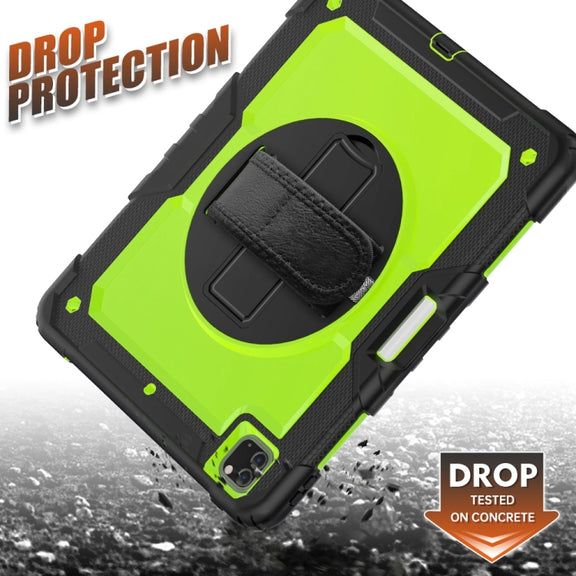 For iPad Pro 13 2024 Silicone + PC Tablet Protective Case(Yellow Green+Black)