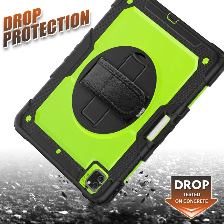 For iPad Pro 13 2024 Silicone + PC Tablet Protective Case(Yellow Green+Black)