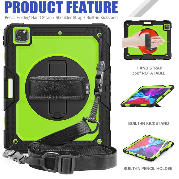 For iPad Pro 13 2024 Silicone + PC Tablet Protective Case(Yellow Green+Black)