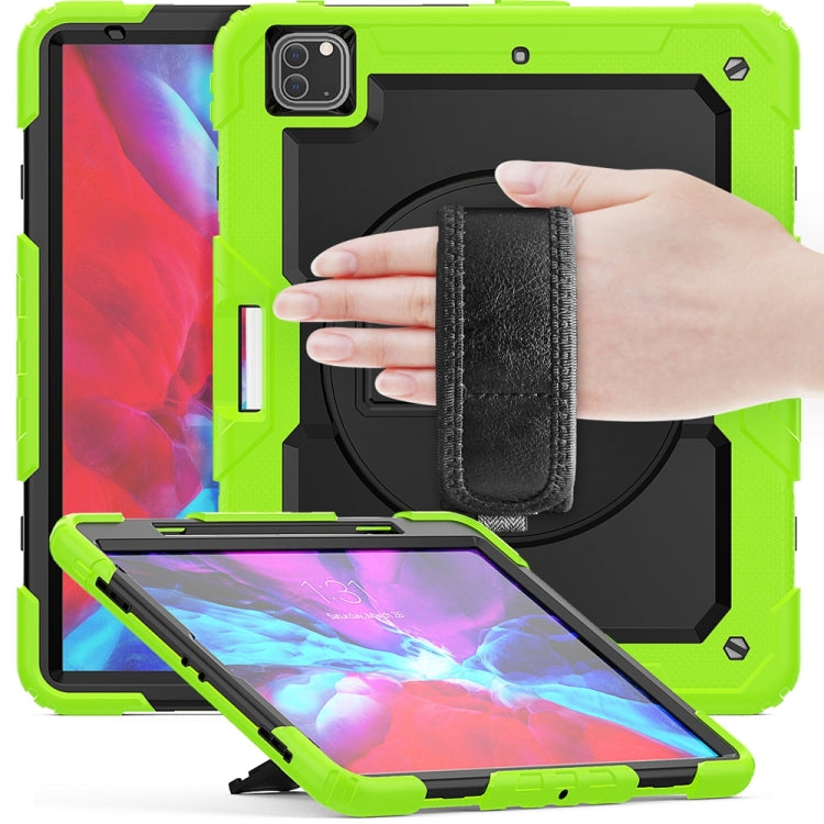 For iPad Pro 13 2024 Silicone Hybrid PC Tablet Protective Case(Black+Yellow Green)