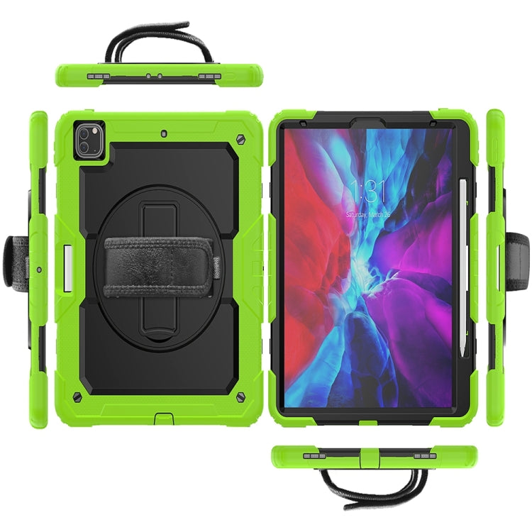 For iPad Pro 13 2024 Silicone Hybrid PC Tablet Protective Case(Black+Yellow Green)