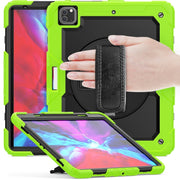 For iPad Pro 13 2024 Silicone Hybrid PC Tablet Protective Case(Black+Yellow Green)