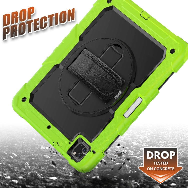 For iPad Pro 13 2024 Silicone Hybrid PC Tablet Protective Case(Black+Yellow Green)