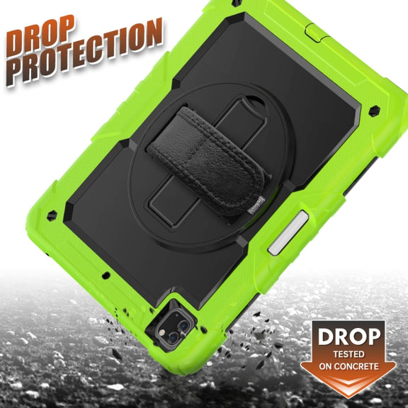 For iPad Pro 13 2024 Silicone Hybrid PC Tablet Protective Case(Black+Yellow Green)