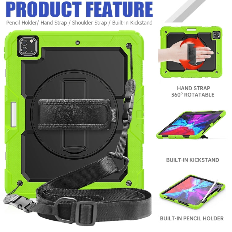 For iPad Pro 13 2024 Silicone Hybrid PC Tablet Protective Case(Black+Yellow Green)