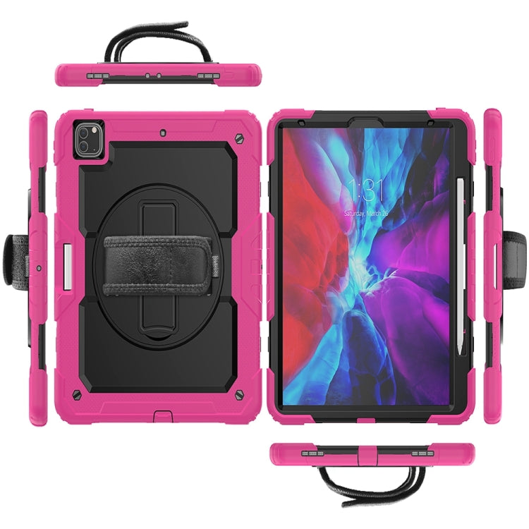 For iPad Pro 13 2024 Silicone + PC Tablet Protective Case(Black+Rose Red)