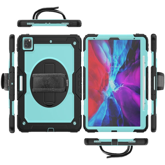 For iPad Pro 13 2024 Silicone Hybrid PC Tablet Protective Case(Light Blue+Black)