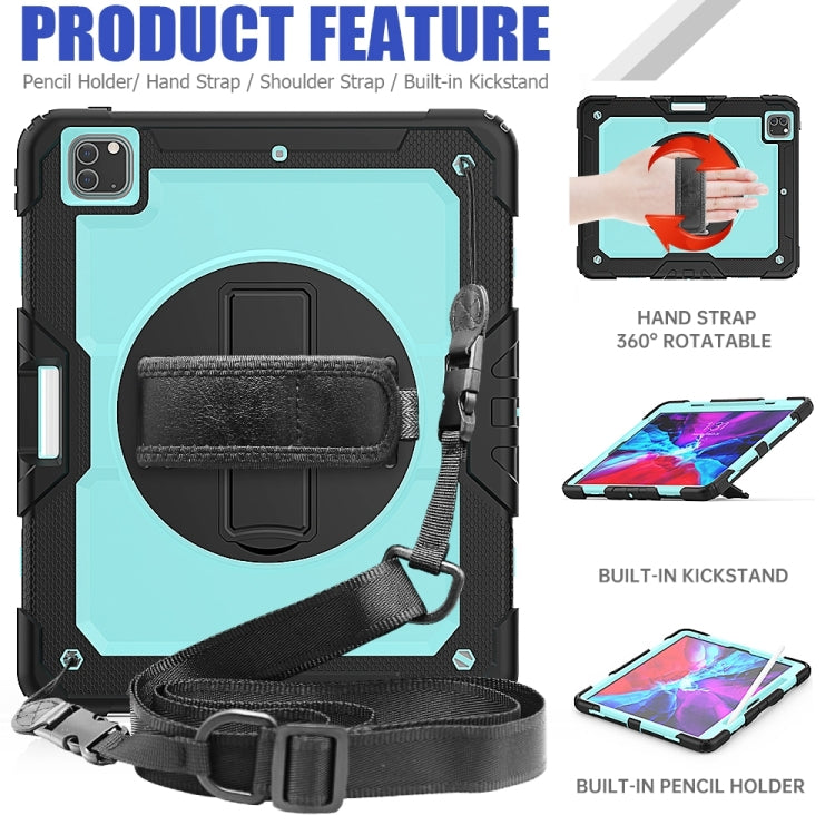 For iPad Pro 13 2024 Silicone Hybrid PC Tablet Protective Case(Light Blue+Black)