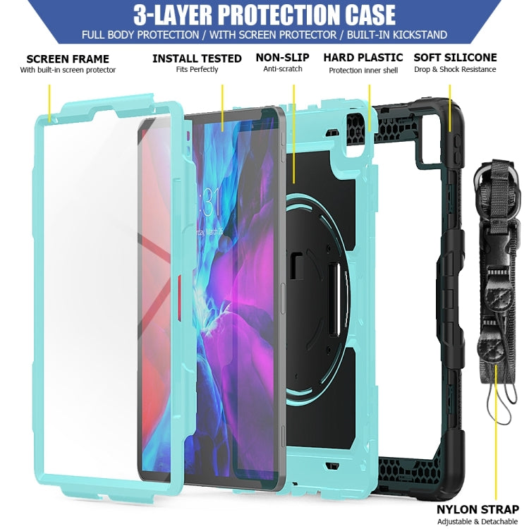 For iPad Pro 13 2024 Silicone Hybrid PC Tablet Protective Case(Light Blue+Black)