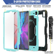 For iPad Pro 13 2024 Silicone Hybrid PC Tablet Protective Case(Light Blue+Black)