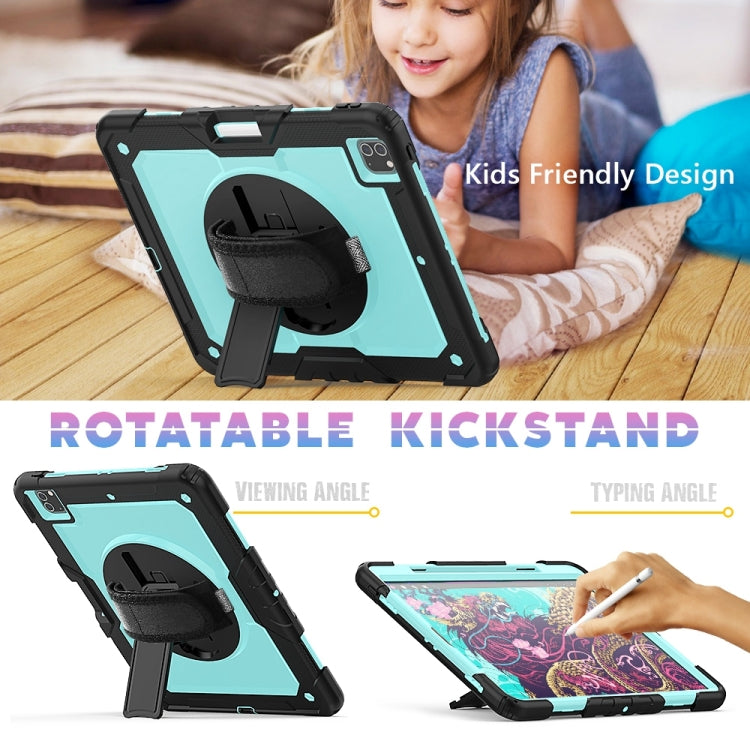 For iPad Pro 13 2024 Silicone Hybrid PC Tablet Protective Case(Light Blue+Black)