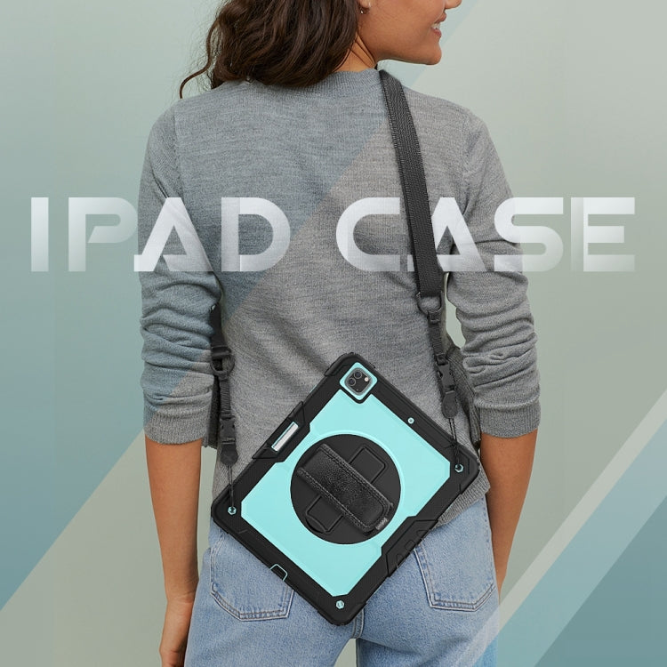 For iPad Pro 13 2024 Silicone Hybrid PC Tablet Protective Case(Light Blue+Black)