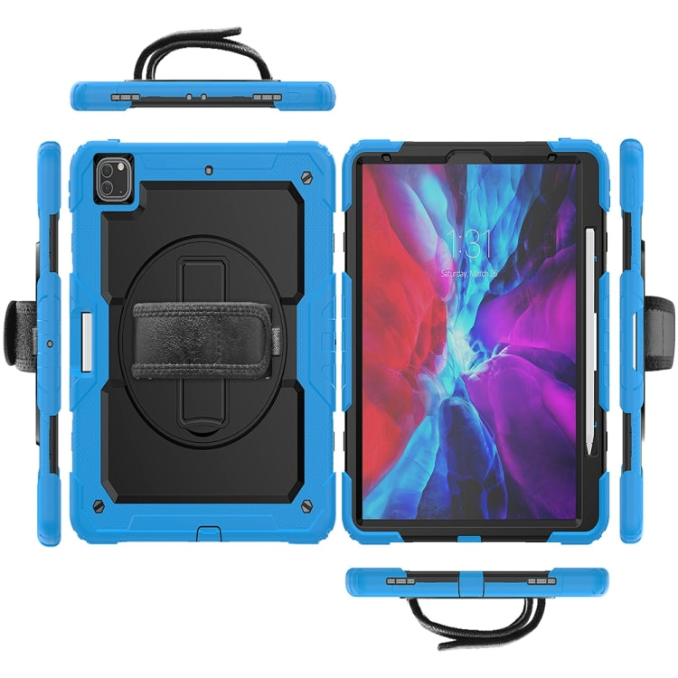 For iPad Pro 13 2024 Silicone Hybrid PC Tablet Protective Case(Black+Light Blue)