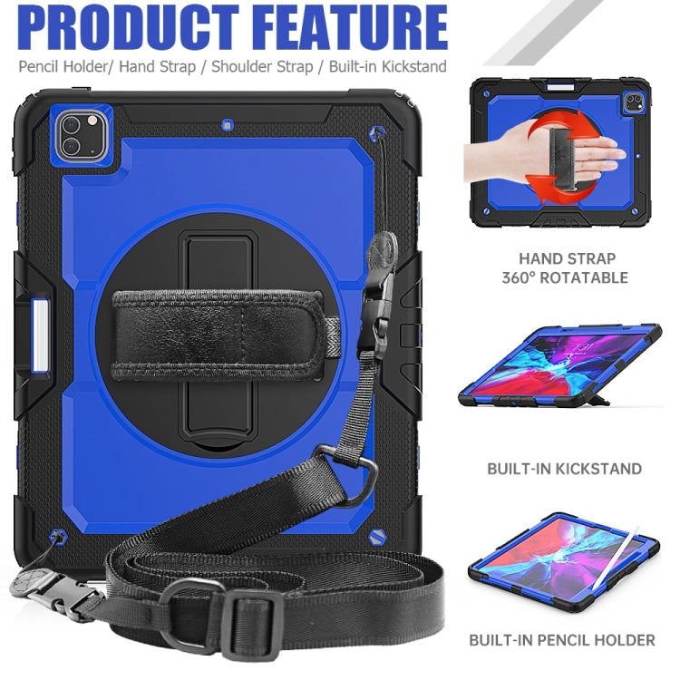 For iPad Pro 13 2024 Silicone Hybrid PC Tablet Protective Case(Dark Blue+Black)