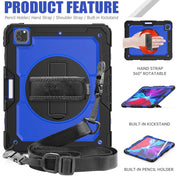 For iPad Pro 13 2024 Silicone Hybrid PC Tablet Protective Case(Dark Blue+Black)