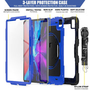 For iPad Pro 13 2024 Silicone Hybrid PC Tablet Protective Case(Dark Blue+Black)