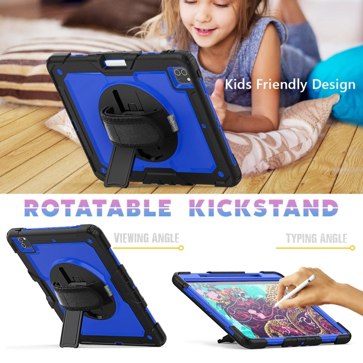 For iPad Pro 13 2024 Silicone Hybrid PC Tablet Protective Case(Dark Blue+Black)