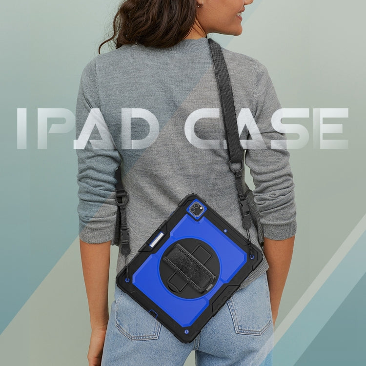 For iPad Pro 13 2024 Silicone Hybrid PC Tablet Protective Case(Dark Blue+Black)
