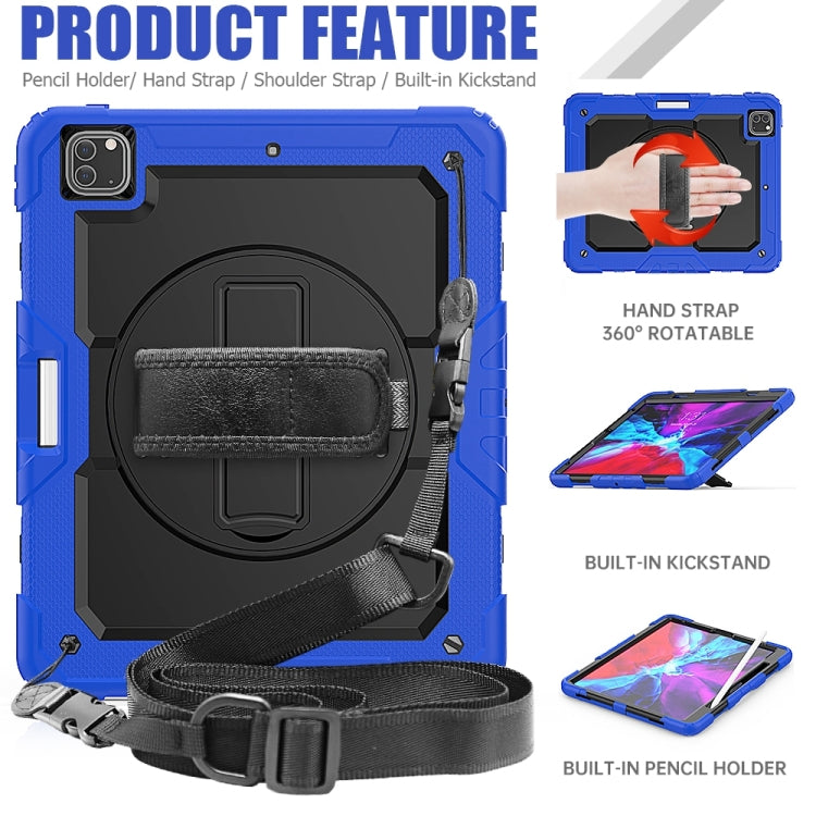 For iPad Pro 13 2024 Silicone Hybrid PC Tablet Protective Case(Black+Dark Blue)