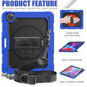 For iPad Pro 13 2024 Silicone Hybrid PC Tablet Protective Case(Black+Dark Blue)