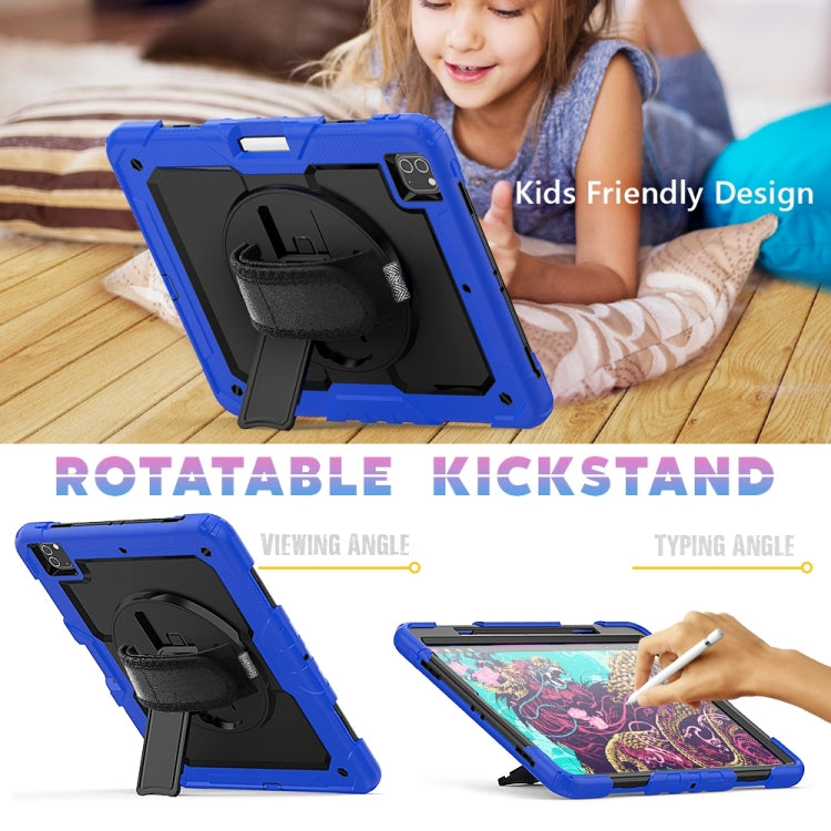 For iPad Pro 13 2024 Silicone Hybrid PC Tablet Protective Case(Black+Dark Blue)