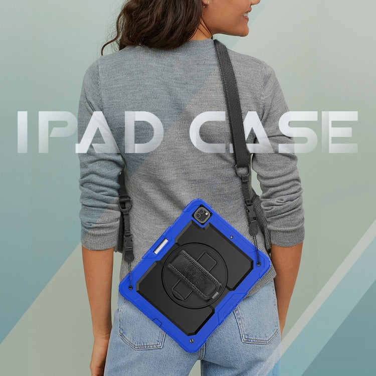 For iPad Pro 13 2024 Silicone Hybrid PC Tablet Protective Case(Black+Dark Blue)