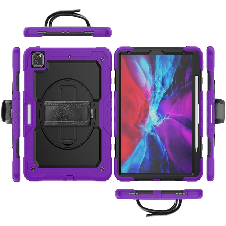 For iPad Pro 13 2024 Silicone + PC Tablet Protective Case(Purple+Black)