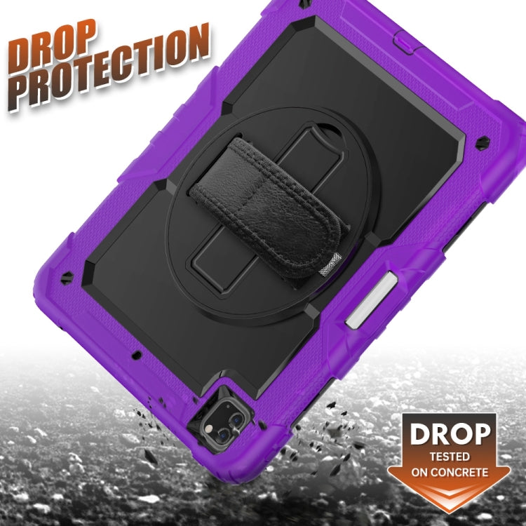 For iPad Pro 13 2024 Silicone + PC Tablet Protective Case(Purple+Black)