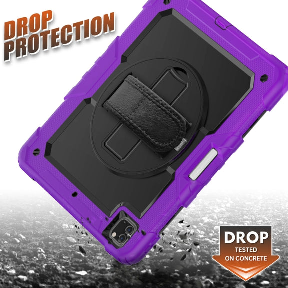 For iPad Pro 13 2024 Silicone + PC Tablet Protective Case(Purple+Black)
